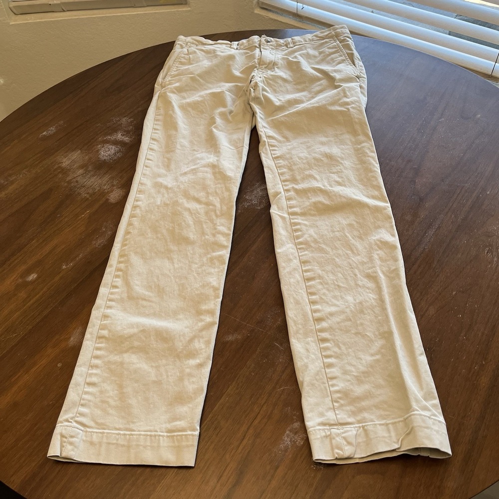 Polo Ralph Lauren Pants Mens 32x32 Tan Khaki Stretch Slim Fit Chino Twill Casual - Picture 2 of 16